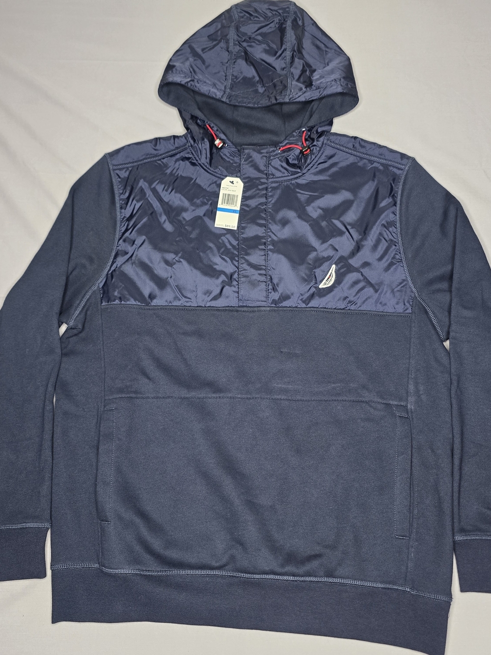 Nautica Men’s Navy Hooded Pullover Jacket